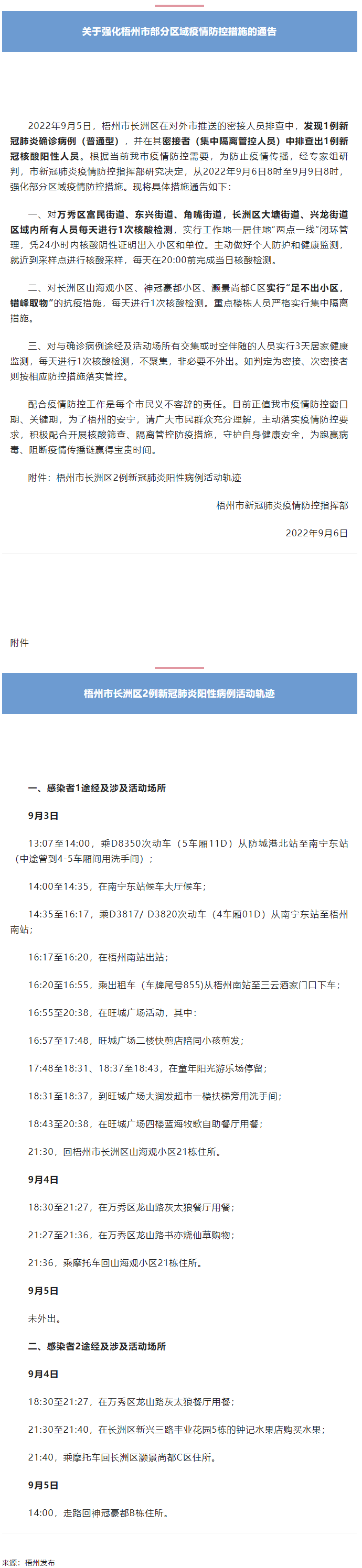 關于強化梧州市部分區(qū)域疫情防控措施的通告丨附2例新冠肺炎陽性病例活動軌跡.png